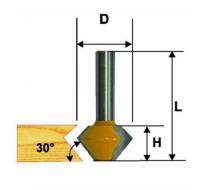 Фреза кромочная конусная d 41.3 х 22.2, 30/60гр, хв.12 мм