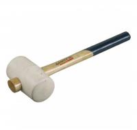 Киянка резиновая 680 гр., белая,  с деревянной ручкой