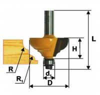 Фреза кромочная калевочная d 33.3 х 16, r6.4, хв. 8 мм