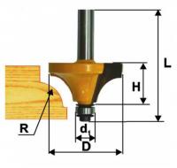 Фреза кромочная калевочная d 28.6 х 16, r8, хв.8 мм