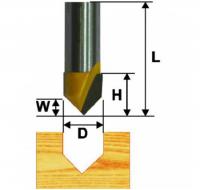 Фреза пазовая гальтельная V-обр. d 19, 90гр, хв.12 мм