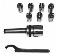 Патрон цанговый МТ 3 с набором цанг d4-16 мм, ключ