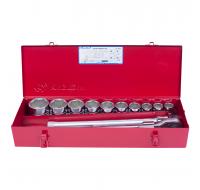 Набор торцевых головок с принадлежностями 3/4", шестигранные, 22-50мм, 14 пр.