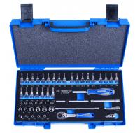 Набор торцевых головок с принадлежностями 1/4", шестигранные, 4-14 мм, 50 пр.
