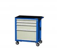 Тележка инструментальная с 4 ящ. и ,ц/замок, с напр. на развернутом подшипнике 759х451х855h, синий