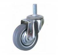Колесо поворотное c тормозом, серая резина, опора со штырем Sсtgb55, до 100кг