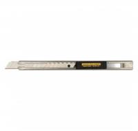 Нож  9 мм с выдвижным лезвием Olfa, нержав.корпус автофиксатор