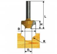 Фреза  пазовая фасонная d 50.8 х 25, r19, хв.12 мм